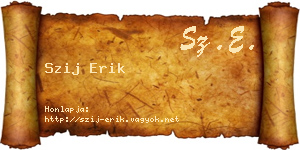 Szij Erik névjegykártya